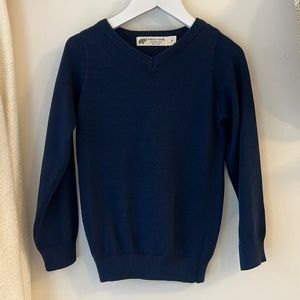 Monica + Andy Toddler 100% Organic Cotton Knit V Neck Sweater, 2T